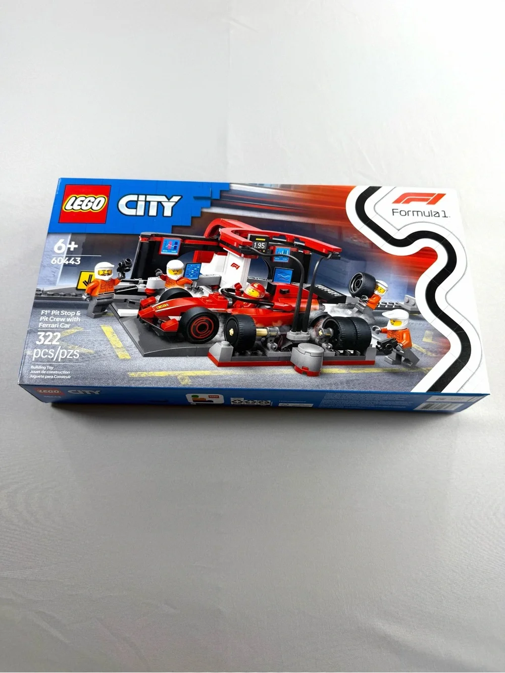 LEGO City F1 Ferrari Pit Stop & Pit Crew 60443 322 Pieces NEW Sealed